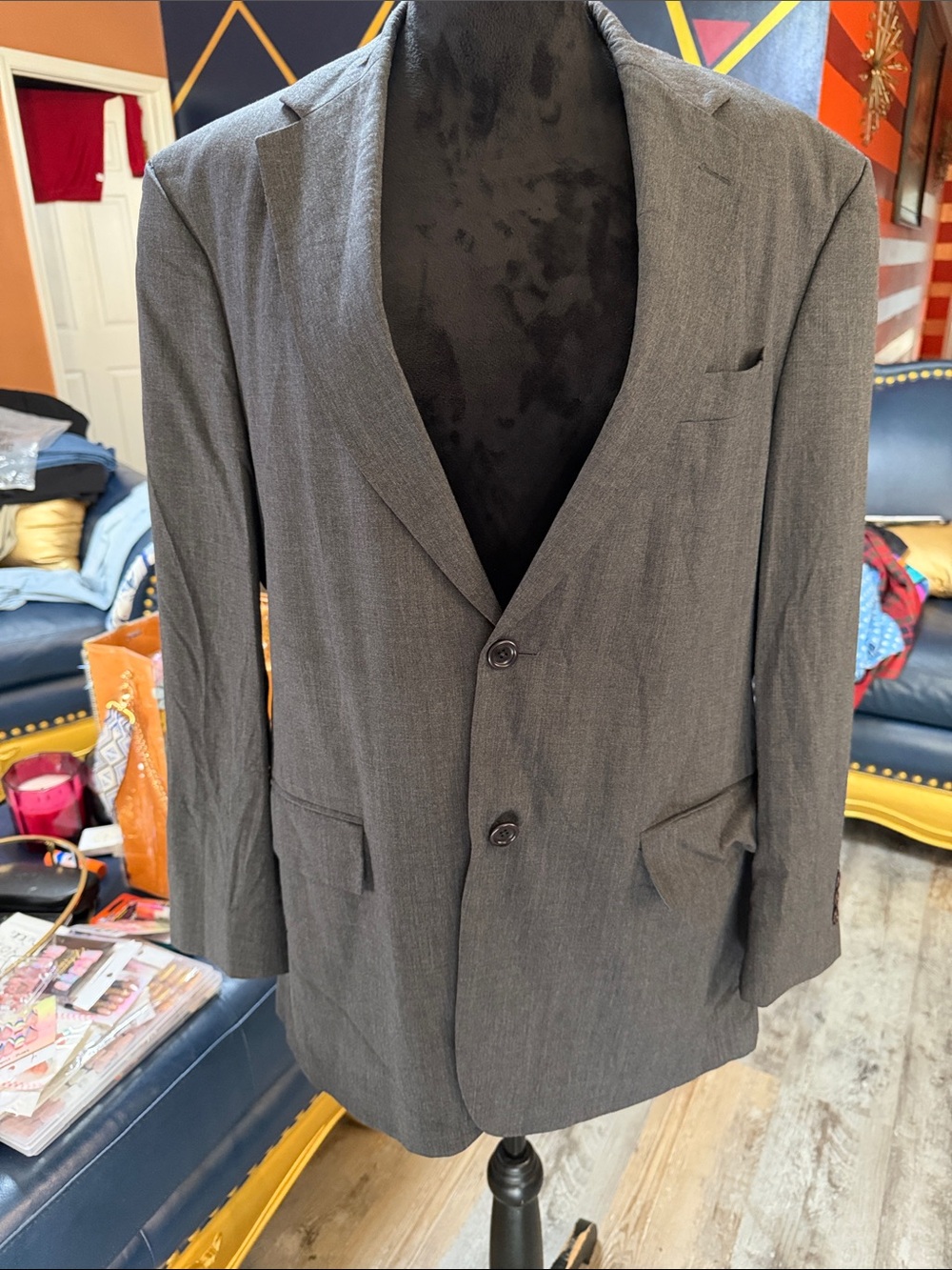Nautica Men's Gray Two-Button Sport Coat